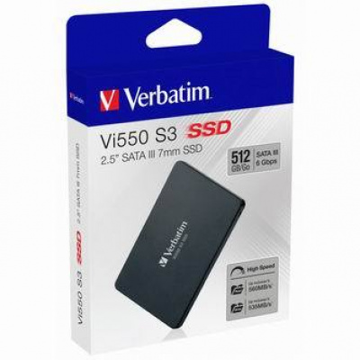 Interní disk SSD Verbatim SATA III, 512GB, GB, Vi550, 49352, 560 MB/s-R, 535 MB/s-W