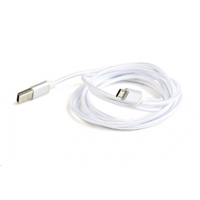 Kabel CABLEXPERT CCB-mUSB2B-AMBM-6-S USB A Male/Micro B Male 2.0, 1,8m, opletený, stříbrný, blister