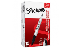 Sharpie S0811100, popisovač twin tip, černý, 12ks, 0.5/0.9mm, permanentní