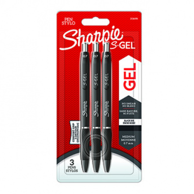 Sharpie 2136598, gelové pero S-Gel, černé, 3ks, 0.7mm