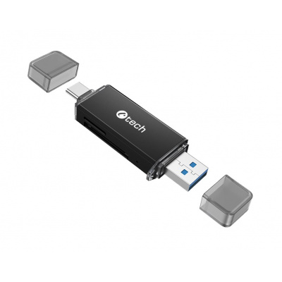 Čtečka karet C-tech UCR-02-AL, USB 3.0 TYPE A/ TYPE C, SD/micro SD