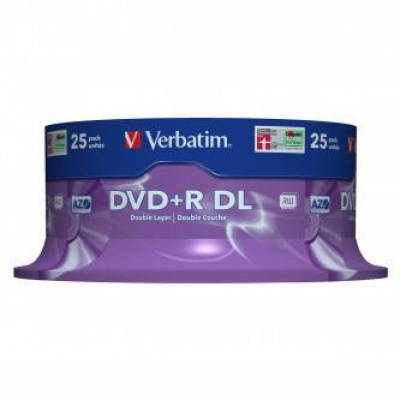 Verbatim DVD+R DL, Double Layer Matt Silver, 43757, 8.5GB, 8x, spindle, 25-pack, 12cm, pro archivaci dat