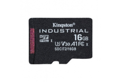 Kingston paměťová karta Industrial C10, 16GB, micro SDHC, SDCIT2/16GBSP, UHS-I U3 (Class 10), V30, A1, pSLC karta