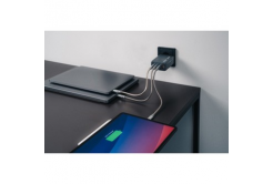 GaN cestovní nabíječka do sítě Verbatim, USB 3.0, USB C, šedá, 240 W, vyměnitelné vidlice C,G,A