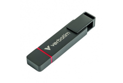 Verbatim USB flash disk, USB C a USB 3.2 Gen 1, 512GB, Dual QuickStick, šedý, 32042, USB C, s poutkem