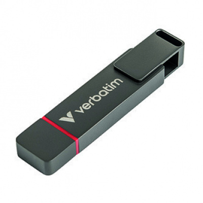 Verbatim USB flash disk, USB C a USB 3.2 Gen 1, 512GB, Dual QuickStick, šedý, 32042, USB C, s poutkem