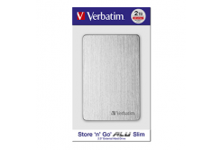 Verbatim externí pevný disk, Store,n,Go ALU Slim, 2.5", USB 3.0, 2TB, 53666, stříbrný