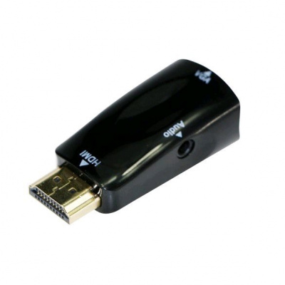 Kabel CABLEXPERT A-HDMI-VGA-02 red. HDMI na VGA + Audio, M/F, černá