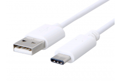 Kabel C-TECH CB-USB2C-10W USB 2.0 AM na Type-C kabel (AM/CM), 1m, bílý