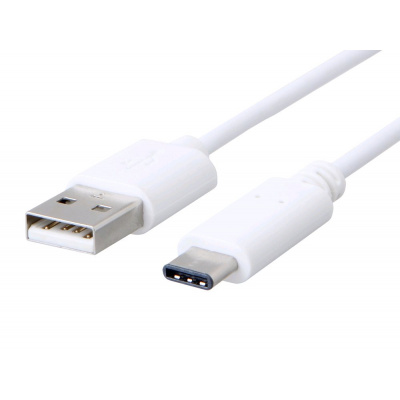 Kabel C-TECH CB-USB2C-10W USB 2.0 AM na Type-C kabel (AM/CM), 1m, bílý