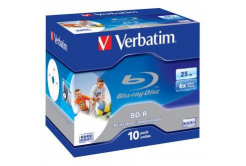 Verbatim BD-R, Single Layer Printable ScratchGuard Plus, 25GB, jewel box, 43713, 6x, 10-pack, pro archivaci dat