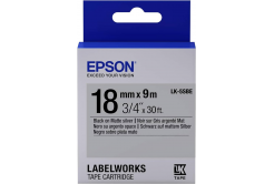 Epson LabelWorks LK-5SBE C53S655013 18mm x 9m, černý tisk / matně stříbrný podklad, matná, originální páska