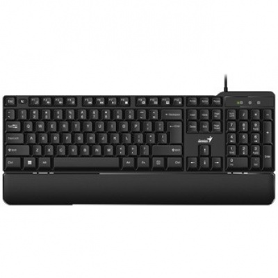 Genius KB-100XP, klávesnice CZ/SK, klasická, voděodolná, typ drátová (USB), černá, ergo předložka