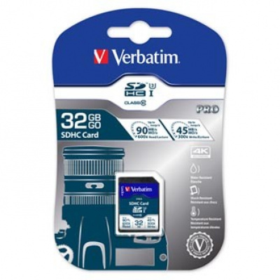 Verbatim paměťová karta Secure Digital Card Pro U3, 32GB, SDHC, 47021, UHS-I U3 (Class 10), V30