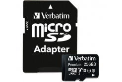 Verbatim paměťová karta microSDHC/SDXC, 256GB, micro SDXC, 44087, s adaptérem