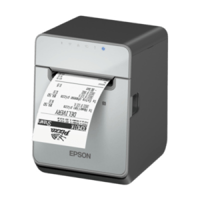 Epson TM-L100, 8 dots/mm (203 dpi), cutter, linerless, USB, RS232, Ethernet, black