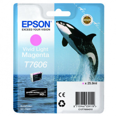 Epson originální ink C13T76064N10, T7606, vivid light  magenta, 25,9ml, 1ks