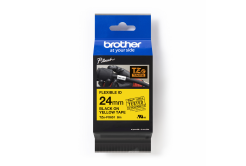 Brother TZ-FX651 / TZe-FX651 Pro Tape, 24mm x 8m, černý tisk/žlutý podklad, originální páska