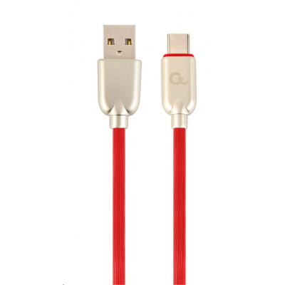 Kabel CABLEXPERT CC-USB2R-AMCM-2M-R USB 2.0 AM na Type-C kabel (AM/CM), 2m, pogumovaný, červený, blister, PREMIUM QUALITY