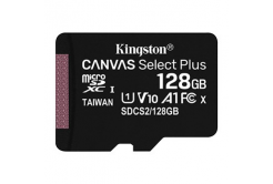 Kingston paměťová karta Canvas Select Plus, 128GB, micro SDXC, SDCS2/128GBSP, UHS-I U1 (Class 10), A1