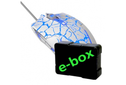 E-blue Myš Cobra, 2500DPI, optická, 6tl., drátová USB, bílo-modrá, herní, e-box