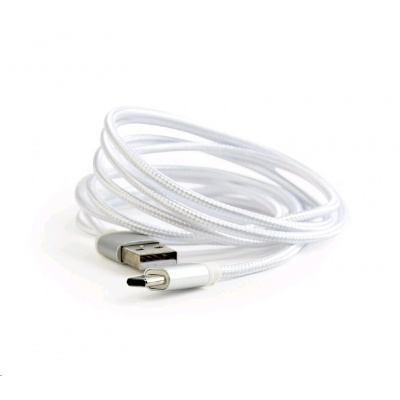 Kabel CABLEXPERT CCB-mUSB2B-AMCM-6-S USB 2.0 AM na Type-C kabel (AM/CM), 1,8m, opletený, stříbrný, blister