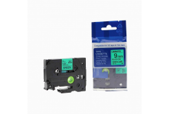 Kompatibilní páska s Brother TZ-721 / TZe-721, 9mm x 8m, černý tisk / zelený podklad