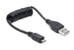 Kabel CABLEXPERT USB A Male/Micro B Male 2.0, 60cm, Black, kroucený