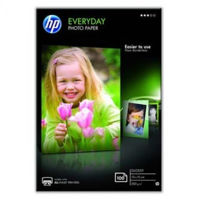 HP Everyday Photo Paper, Glossy, foto papír, lesklý, bílý, 10x15cm, 4x6", 200 g/m2, 100 ks