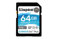 Kingston paměťová karta Canvas Go! Plus, 64GB, SDXC, SDG3/64GB, UHS-I U3 (Class 10), V30