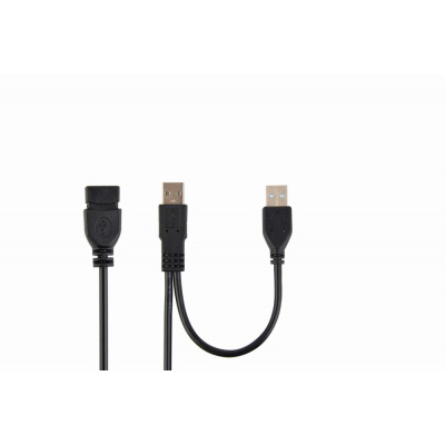 Kabel CABLEXPERT CCP-USB22-AMAF-3 USB A-A 1m 2.0 prodlužovací DUÁLNÍ pro extra napájení