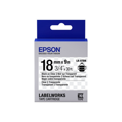 Epson LabelWorks LK-5TBN C53S655008 18mm x 9m, černý tisk / průhledný podklad, originální páska