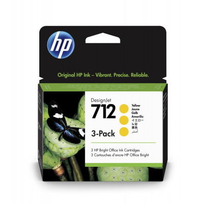 HP 712 3ED79A žlutá (yellow) 3ks originální cartridge