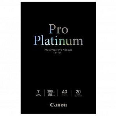 Canon Photo Paper Pro Platinum, foto papír, lesklý, bílý, A3, 300 g/m2, 20 ks, PT-101 A3, inkou