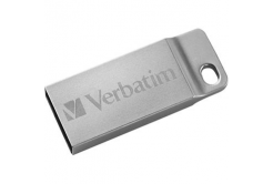 Verbatim USB flash disk, USB 2.0, 16GB, Metal Executive, Store N Go, stříbrný, 98748, USB A, s poutkem