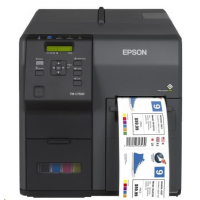 Epson ColorWorks C7500G C31CD84312, barevná tiskárna štítků, cutter, disp., USB, Ethernet, black