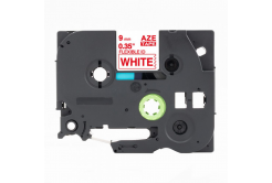 Kompatibilní páska s Brother TZ-FX222 / TZe-FX222, 9mm x 8m, flexi, červený tisk / bílý podklad