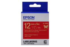 Epson LabelWorks LK-4RKK C53S654033 12mm x 5m, zlatý tisk / červený podklad, textilní stuha, originální páska