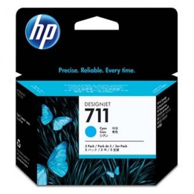 HP č.711 CZ134A 3ks azurová (cyan) originální cartridge