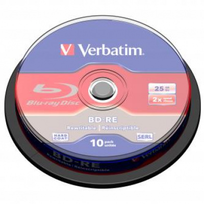 Verbatim BD-RE, Single Layer ScratchGuard Plus, 25GB, cake box, 43694, 2x, 10-pack, pro archivaci dat