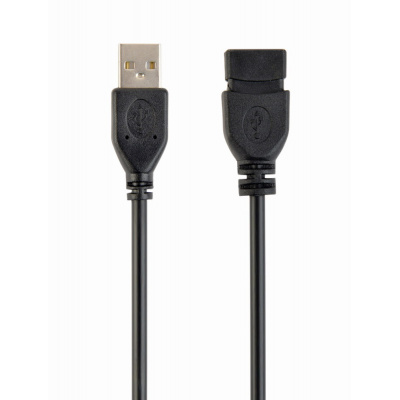 Kabel GEMBIRD CCP-USB2-AMAF-0.15M USB A-A 15cm 2.0 prodlužovací HQ Black, zlacené kontakty