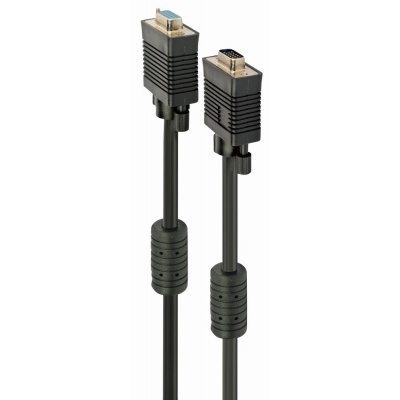 Kabel CABLEXPERT CC-PPVGAX-6B prodlouž  mon  15M/15F VGA  1,8m stíněný ferrity, černý