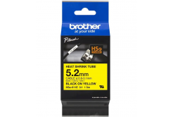 Brother HSe-611E Pro Tape, 5.2 mm  x 1.5 mm, černý tisk / žlutý podklad, originální páska