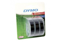 Dymo S0847730, 9mm x 3m bílý tisk / černý podklad, 3ks, originální páska