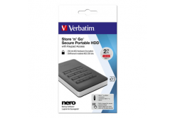 Verbatim externí pevný disk, Store N Go Secure Portable, 2.5", USB 3.0 (3.2 Gen 1), 2TB, 53403, černý, šifrovaný s numerickou kláv