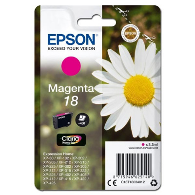 Epson 18 T180340 purpurová (magenta) originální cartridge