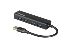 USB (3.0) HUB 4-port, Quadro Express, černý, Defender, kompaktní