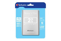 Verbatim externí pevný disk, Store N Go, 2.5", USB 3.0 (3.2 Gen 1), 2TB, 53189, stříbrný