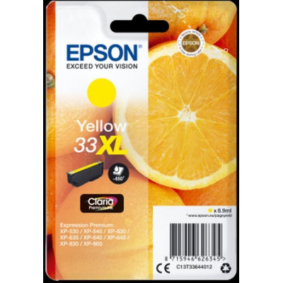 Epson T33644012, T33XL žlutá (yellow) originální cartridge