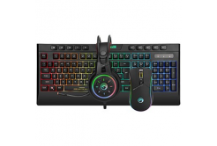 Marvo CM305, RGB sada klávesnice s herní myší a sluchátky, US, herní, membránová typ drátová (USB), černá, RGB podsvícená